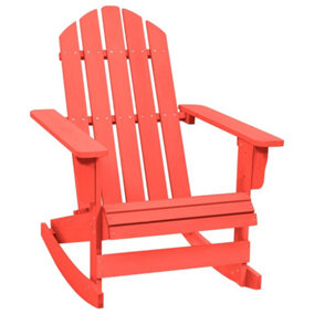 Berkfield Garden Rocking Adirondack Chair Solid Fir Wood Red