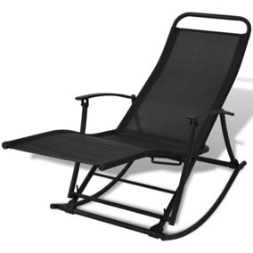 Berkfield Garden Rocking Chair Steel and Textilene Black