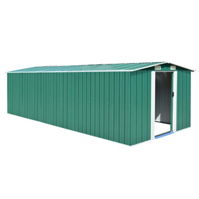 Berkfield Garden Shed 257x580x181 cm Metal Green