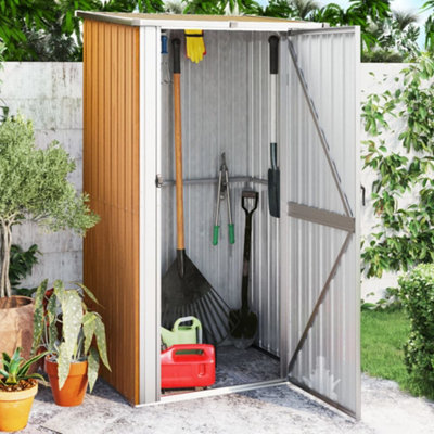 Berkfield Garden Shed Brown 118.5x97x209.5 cm Galvanised Steel