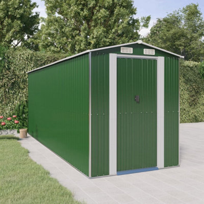 Berkfield Garden Shed Green 192x523x223 cm Galvanised Steel