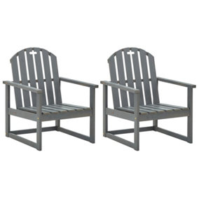 Berkfield Garden Sofa Chairs 2 pcs Grey Solid Acacia Wood