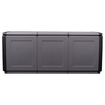 Berkfield Garden Storage Box 138x53x57 cm 330 L Dark Grey and Black