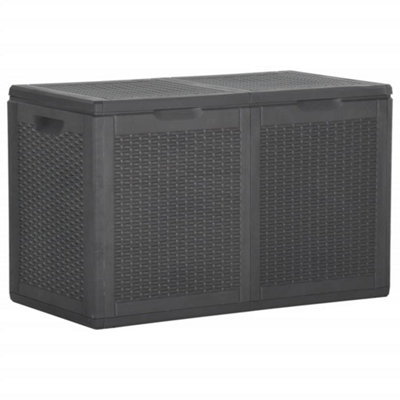 Berkfield Garden Storage Box 180L Black PP Rattan | DIY at B&Q