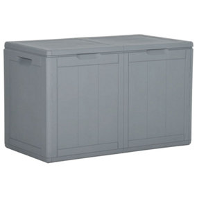 Berkfield Garden Storage Box 180L Grey PP Rattan