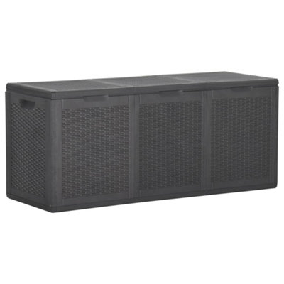 Berkfield Garden Storage Box 270L Black PP Rattan