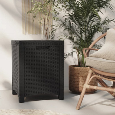 Berkfield Garden Storage Box 39x39x46 cm PP Rattan Graphite