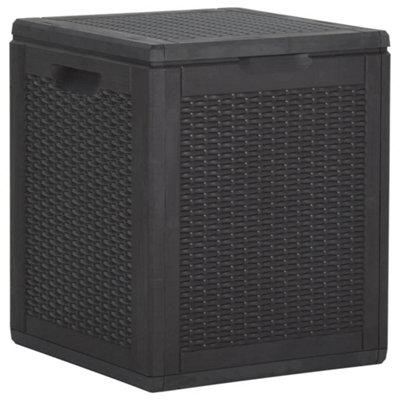 Berkfield Garden Storage Box 90L Black PP Rattan