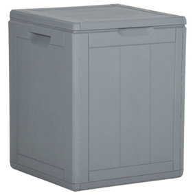Berkfield Garden Storage Box 90L Grey PP Rattan
