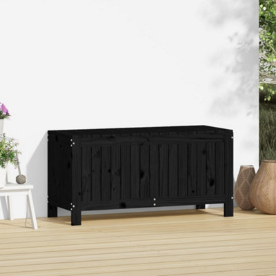 Berkfield Garden Storage Box Black 108x42.5x54 cm Solid Wood Pine