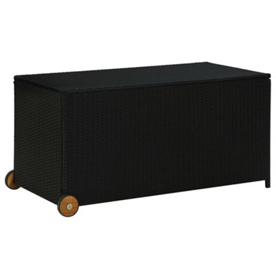 Berkfield Garden Storage Box Black 120x65x61 cm Poly Rattan