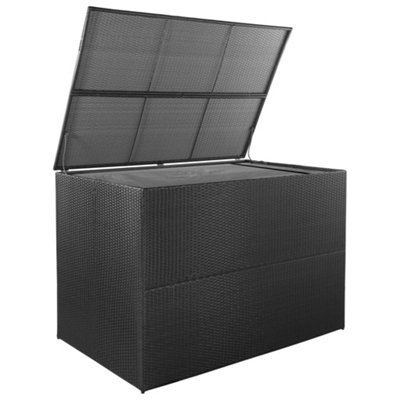 Berkfield Garden Storage Box Black 150x100x100 cm Poly Rattan