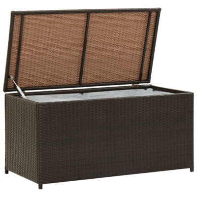 Berkfield Garden Storage Box Poly Rattan 100x50x50 cm Brown