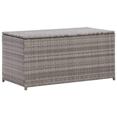 Berkfield Garden Storage Box Poly Rattan 100x50x50 cm Grey