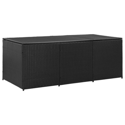 Berkfield Garden Storage Box Poly Rattan 180x90x75 cm Black