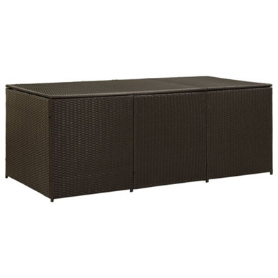 Berkfield Garden Storage Box Poly Rattan 180x90x75 cm Brown