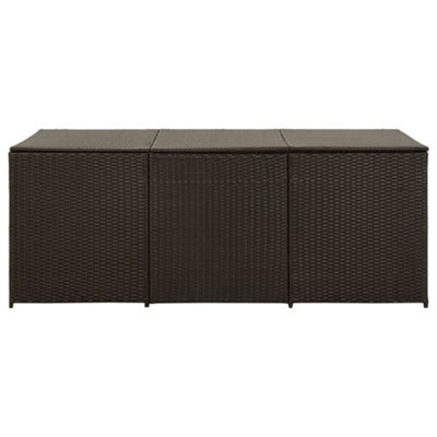 Berkfield Garden Storage Box Poly Rattan 180x90x75 cm Brown