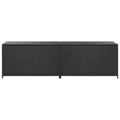 Berkfield Garden Storage Box Poly Rattan 200x50x60 cm Black