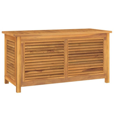 Berkfield Garden Storage Box with Bag 114x50x58 cm Solid Wood Teak