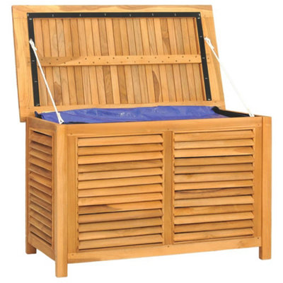 Berkfield Garden Storage Box with Bag 90x50x58 cm Solid Wood Teak