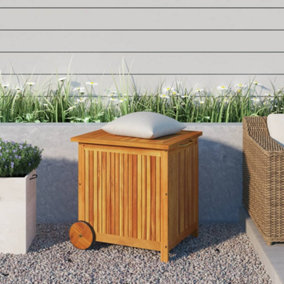Berkfield Garden Storage Box with Wheels 60x50x58 cm Solid Wood Acacia