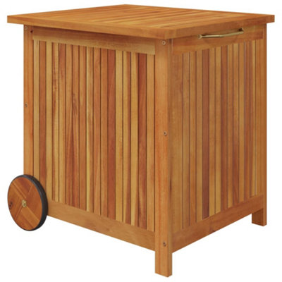 Berkfield Garden Storage Box with Wheels 60x50x58 cm Solid Wood Acacia