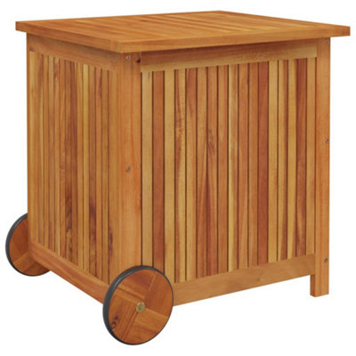 Berkfield Garden Storage Box with Wheels 60x50x58 cm Solid Wood Acacia