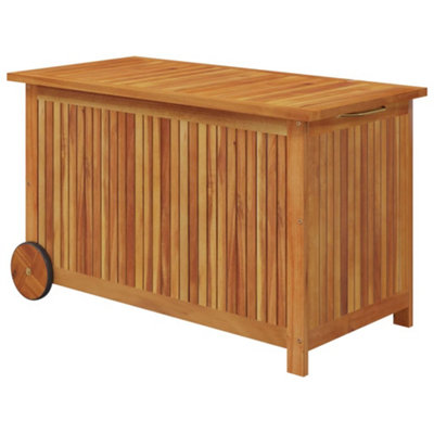 Berkfield Garden Storage Box with Wheels 90x50x58 cm Solid Wood Acacia