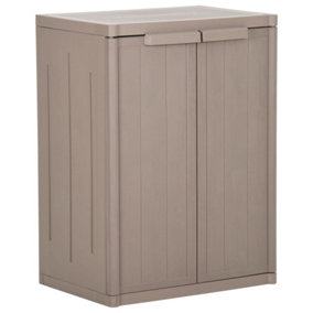 Berkfield Garden Storage Cabinet Brown 65x45x88 cm PP Rattan