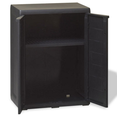 Berkfield Garden Storage Cabinet with 1 Shelf Black