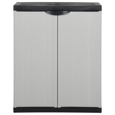 Berkfield Garden Storage Cabinet with 1 Shelf Grey and Black 68x40x85 cm