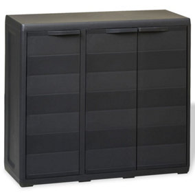 Berkfield Garden Storage Cabinet with 2 Shelves Black