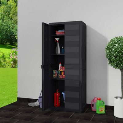 Berkfield Garden Storage Cabinet with 3 Shelves Black