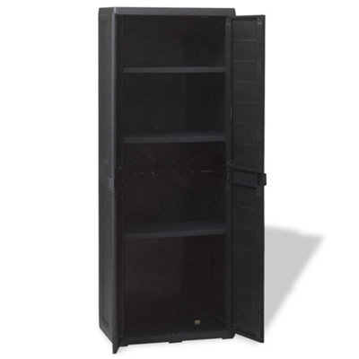 Berkfield Garden Storage Cabinet with 3 Shelves Black
