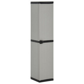 Berkfield Garden Storage Cabinet with 3 Shelves Grey & Black 34x40x168 cm
