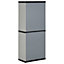 Berkfield Garden Storage Cabinet with 3 Shelves Grey&Black 68x40x168 cm