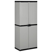 Berkfield Garden Storage Cabinet with 3 Shelves Grey&Black 68x40x168 cm