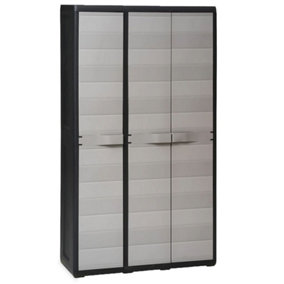 Berkfield Garden Storage Cabinet with 4 Shelves Black and Grey