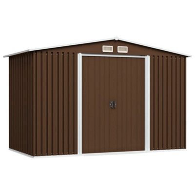 Berkfield Garden Storage Shed Brown 257x205x178 cm Steel