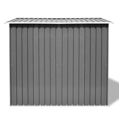Berkfield Garden Storage Shed Grey Metal 257x205x178 cm