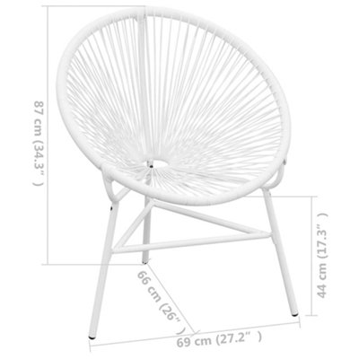Berkfield Garden String Moon Chair Poly Rattan White