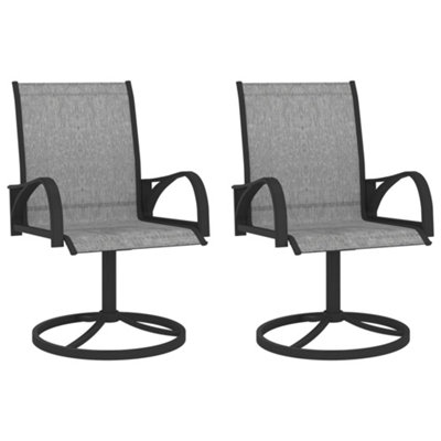 Berkfield Garden Swivel Chairs 2 pcs Textilene and Steel Grey DIY at B&Q