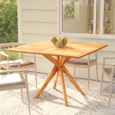 Solid oak deals garden table