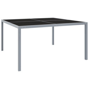 Berkfield Garden Table 130x130x72 cm Grey Steel and Glass