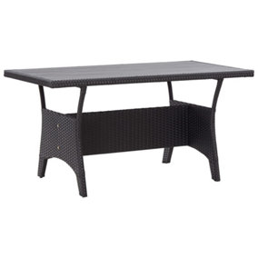 Berkfield Garden Table Black 120x70x66 cm Poly Rattan