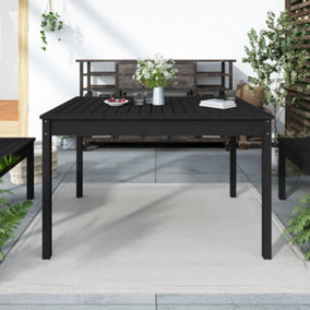 Berkfield Garden Table Black 121x82.5x76 cm Solid Wood Pine