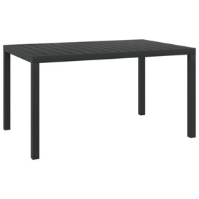 Berkfield Garden Table Black 150x90x74 cm Aluminium and WPC