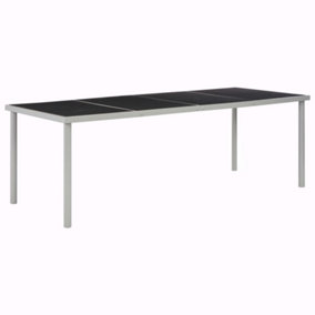Berkfield Garden Table Black 220x90x74.5 cm Steel