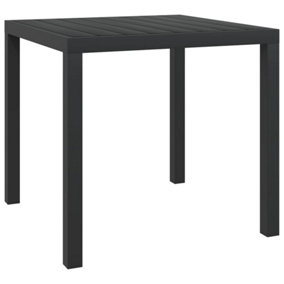 Berkfield Garden Table Black 80x80x74 cm Aluminium and WPC