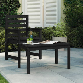 Berkfield Garden Table Black 82.5x50.5x45 cm Solid Wood Pine